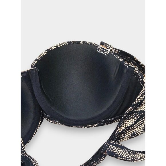 Calvin Klein Lace Printed Look Padded Underwire Balconette Bikini Top Gray M NWT - Picture 10 of 12